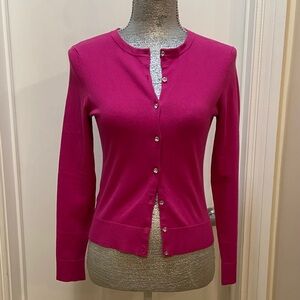 LOFT Fuchsia Button-Up Cardigan